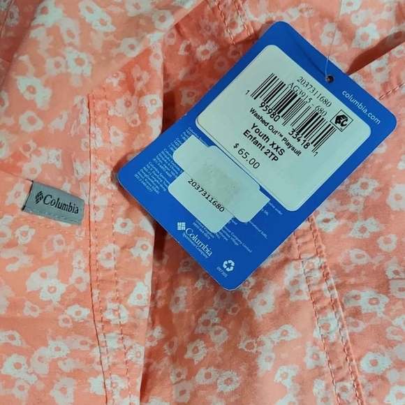 NWT Columbia Kids Floral Pink Overalls ~XXS 4/5 - Picture 3 of 3